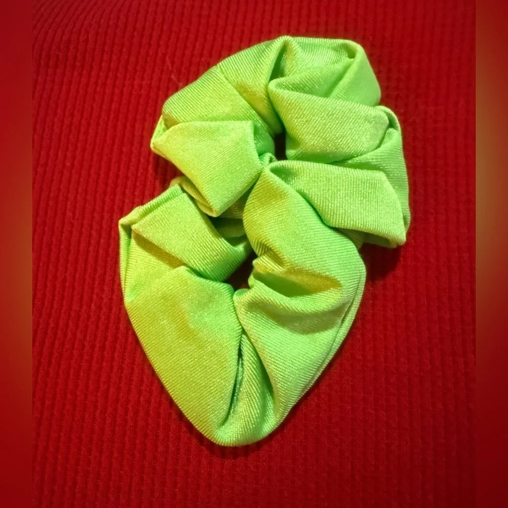 Vibrant Lime Green Scrunchie